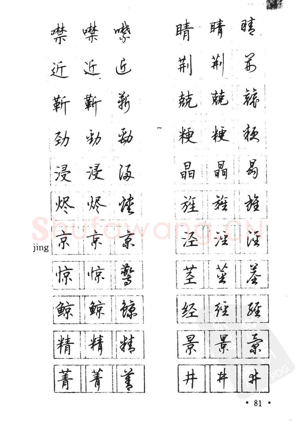顾仲安硬笔硬笔字帖,摘自顾仲安5000常用汉字钢笔三体字帖
