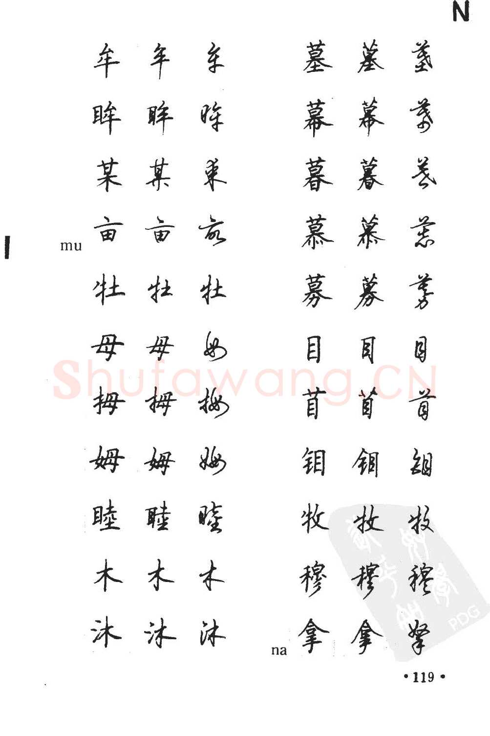 顾仲安硬笔硬笔字帖,摘自顾仲安5000常用汉字钢笔三体字帖