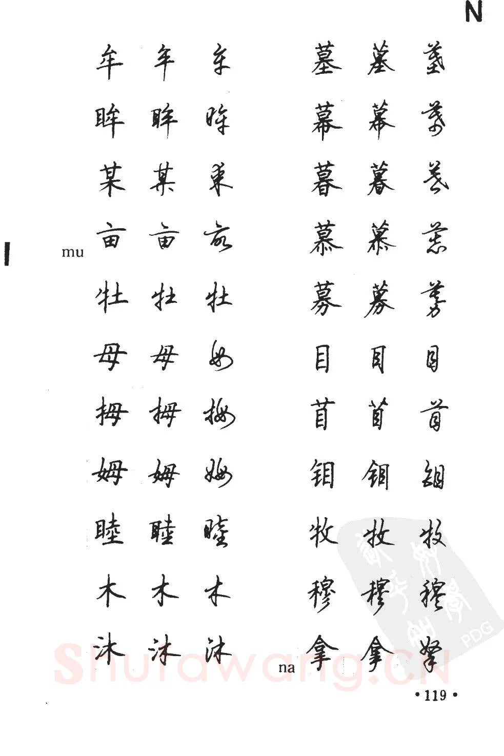 顾仲安硬笔硬笔字帖,摘自顾仲安5000常用汉字钢笔三体字帖