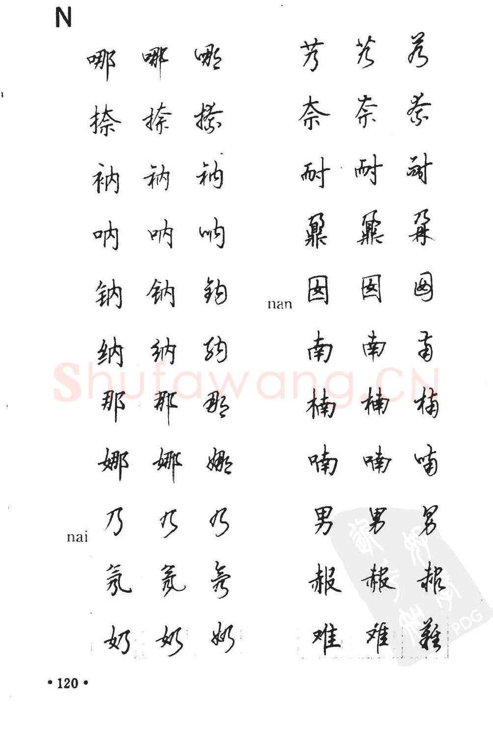 顾仲安硬笔硬笔字帖,摘自顾仲安5000常用汉字钢笔三体字帖