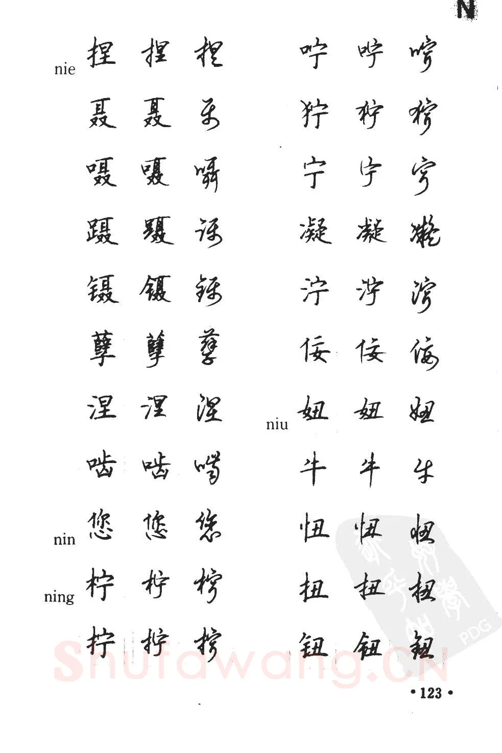 顾仲安硬笔硬笔字帖,摘自顾仲安5000常用汉字钢笔三体字帖