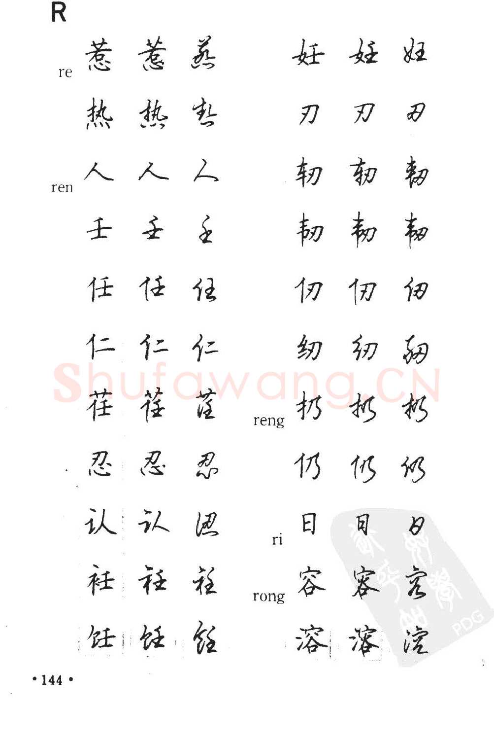 顾仲安硬笔硬笔字帖,摘自顾仲安5000常用汉字钢笔三体字帖