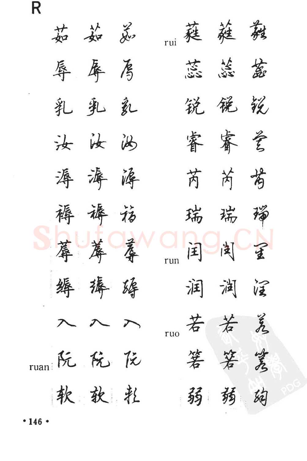 顾仲安硬笔硬笔字帖,摘自顾仲安5000常用汉字钢笔三体字帖