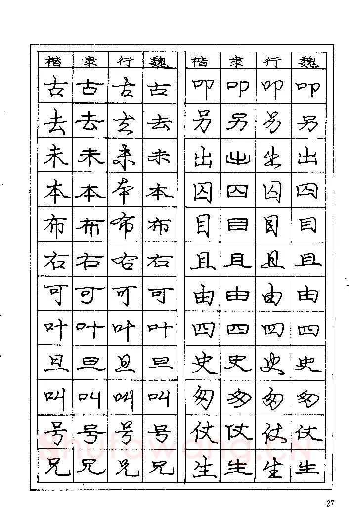 庞中华硬笔楷书字帖,摘自《庞中华钢笔字帖》84版