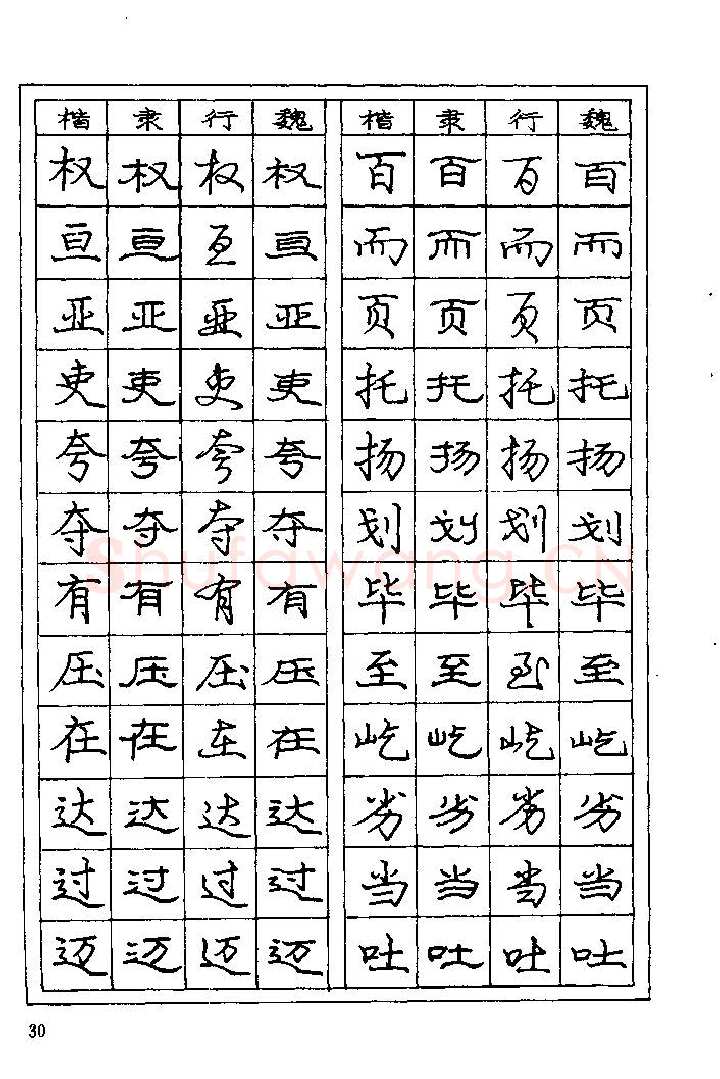 庞中华硬笔楷书字帖,摘自《庞中华钢笔字帖》84版