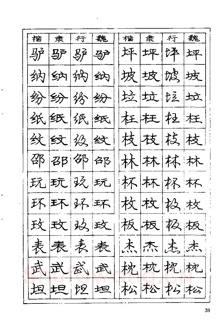 庞中华硬笔楷书字帖,摘自《庞中华钢笔字帖》84版