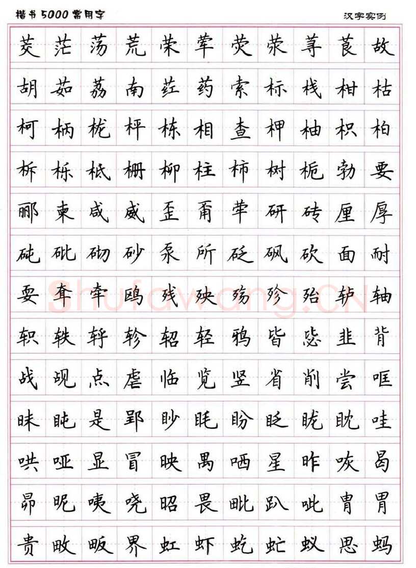 卢中南硬笔楷书字帖,摘自卢中南楷书5000常用字下载