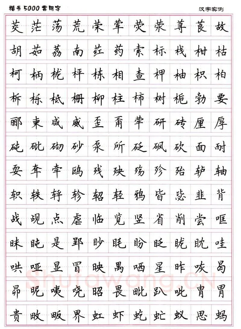 卢中南硬笔楷书字帖,摘自卢中南楷书5000常用字下载