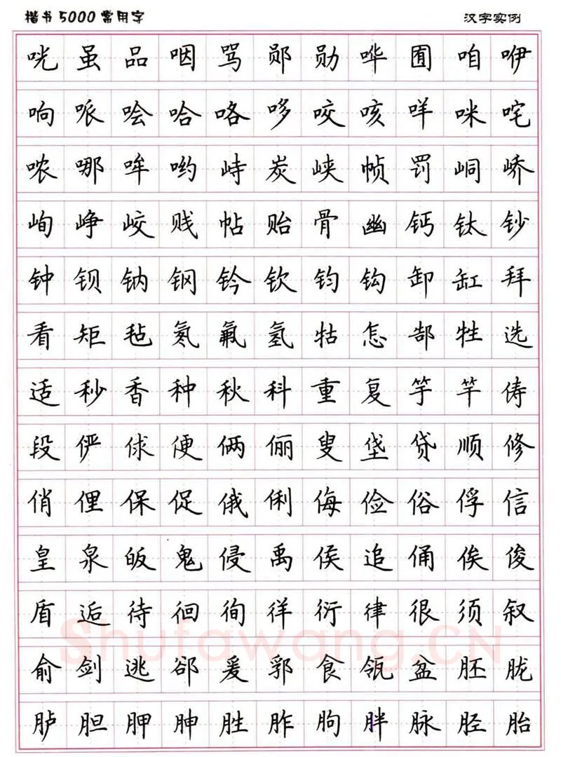 卢中南硬笔楷书字帖,摘自卢中南楷书5000常用字下载