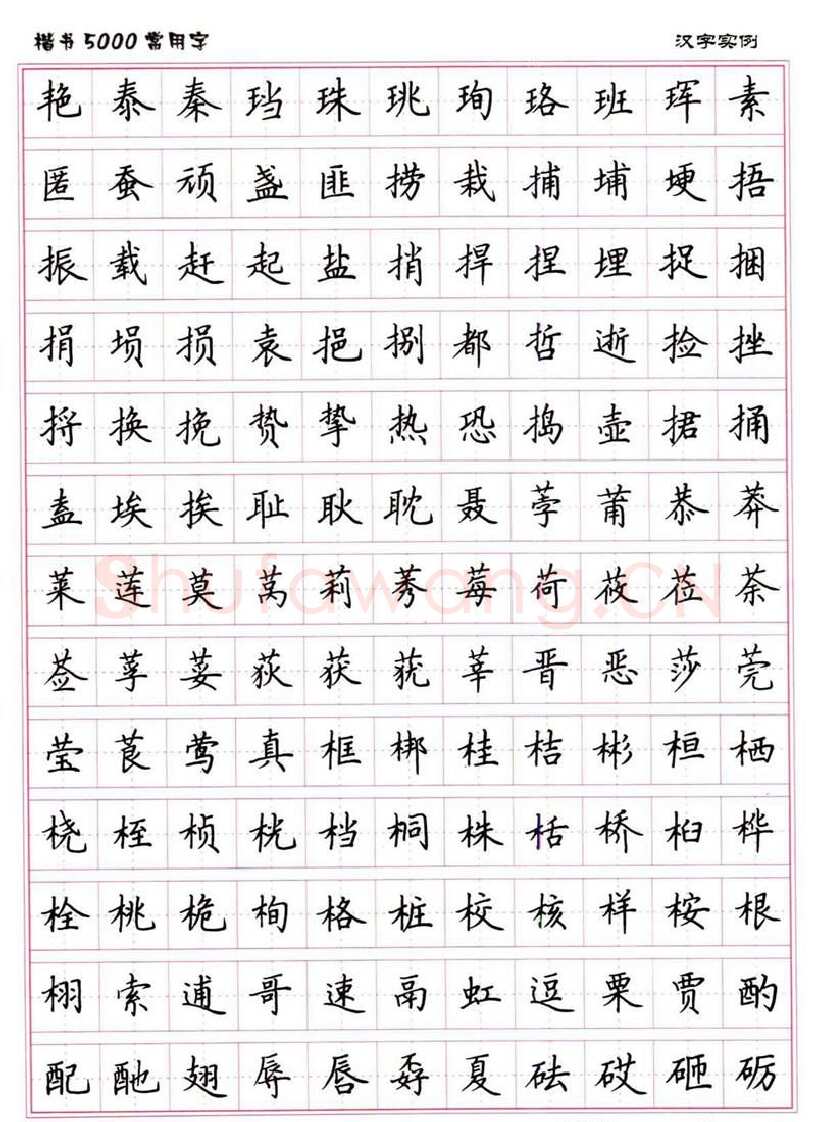 卢中南硬笔楷书字帖,摘自卢中南楷书5000常用字下载