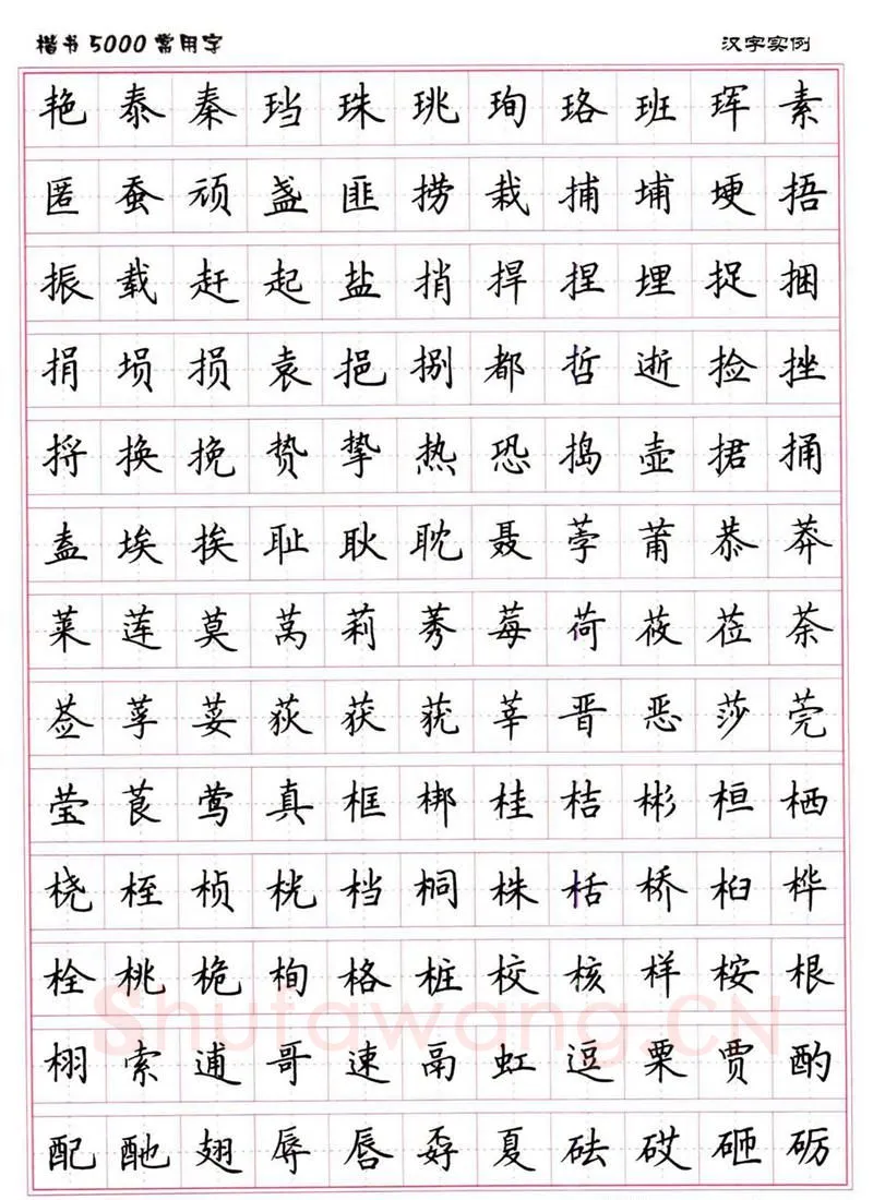 卢中南硬笔楷书字帖,摘自卢中南楷书5000常用字下载