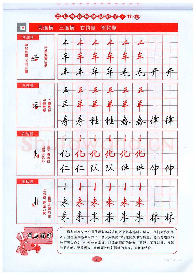 吴玉生硬笔硬笔字帖,摘自吴玉生《怎样写好写快规范字》行楷字帖