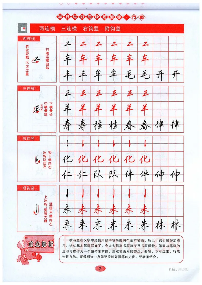 吴玉生硬笔硬笔字帖,摘自吴玉生《怎样写好写快规范字》行楷字帖