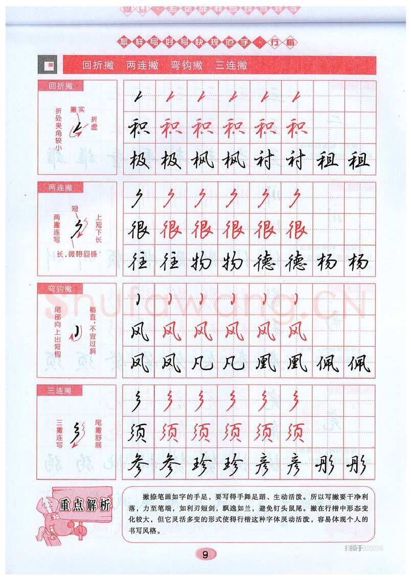 吴玉生硬笔硬笔字帖,摘自吴玉生《怎样写好写快规范字》行楷字帖