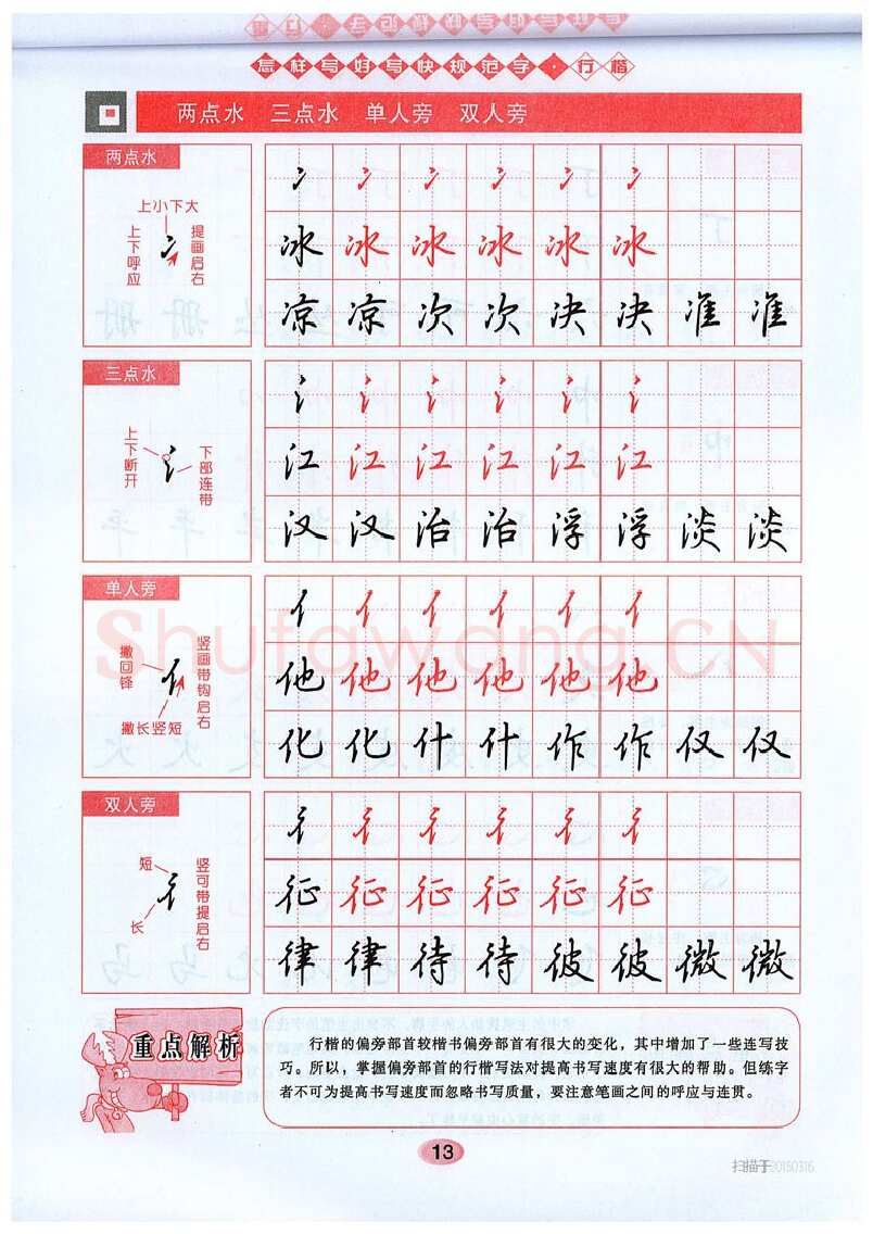 吴玉生硬笔硬笔字帖,摘自吴玉生《怎样写好写快规范字》行楷字帖