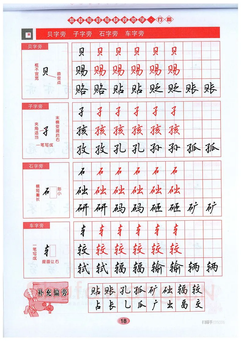 吴玉生硬笔硬笔字帖,摘自吴玉生《怎样写好写快规范字》行楷字帖
