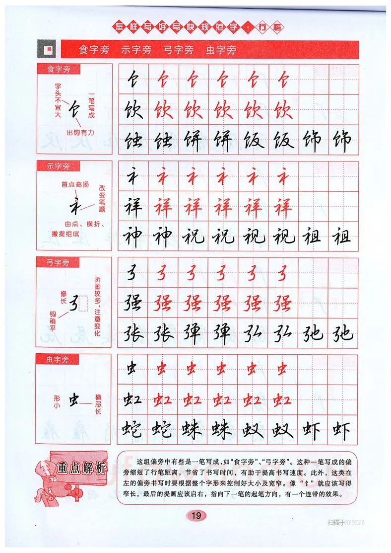 吴玉生硬笔硬笔字帖,摘自吴玉生《怎样写好写快规范字》行楷字帖