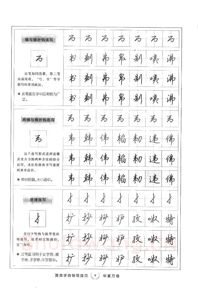 田英章硬笔行书字帖,摘自田英章漂亮字的快写技巧字帖