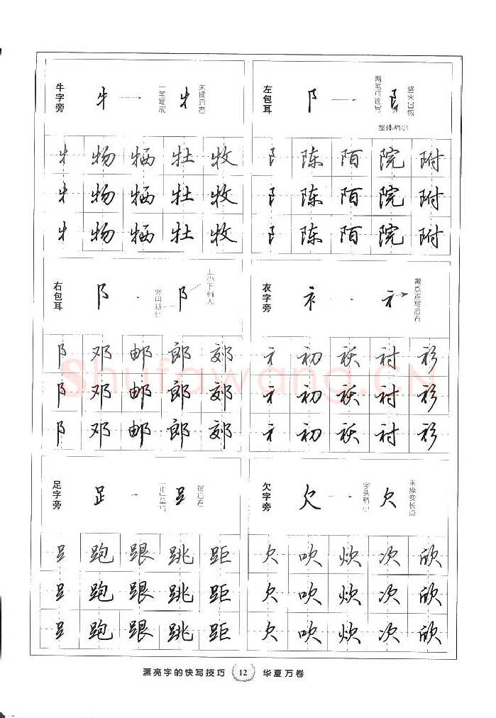 田英章硬笔行书字帖,摘自田英章漂亮字的快写技巧字帖