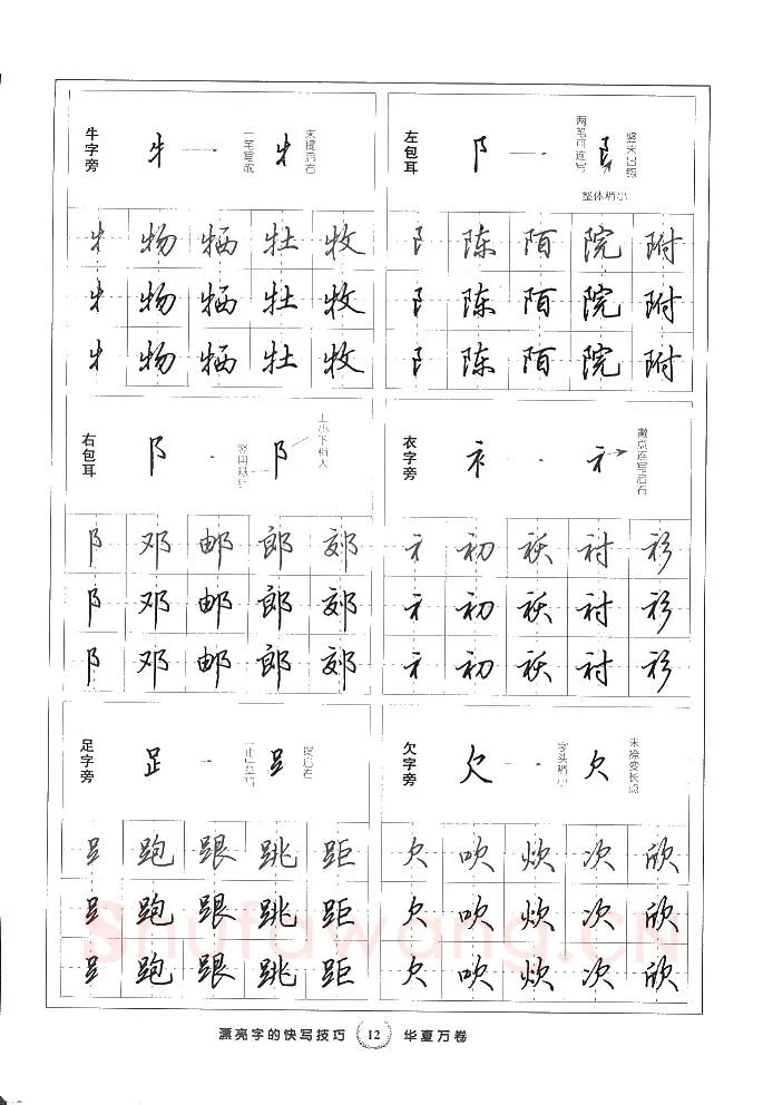 田英章硬笔行书字帖,摘自田英章漂亮字的快写技巧字帖