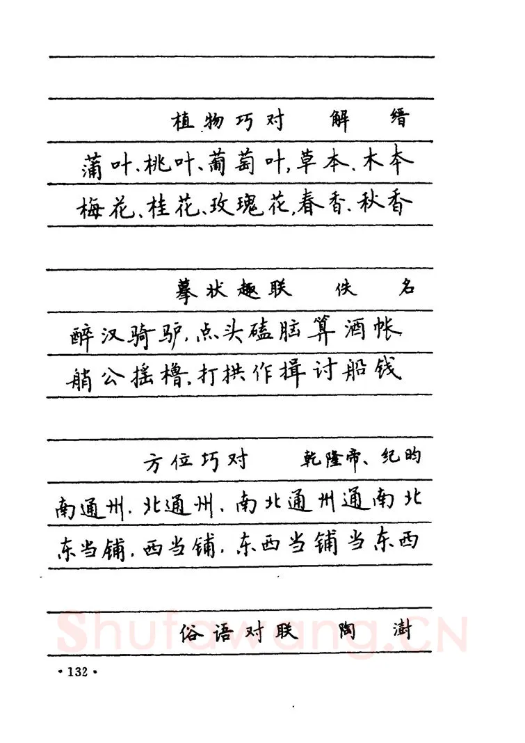 卢中南硬笔楷书字帖,摘自卢中南 中国名联钢笔字帖（金盾出版社）