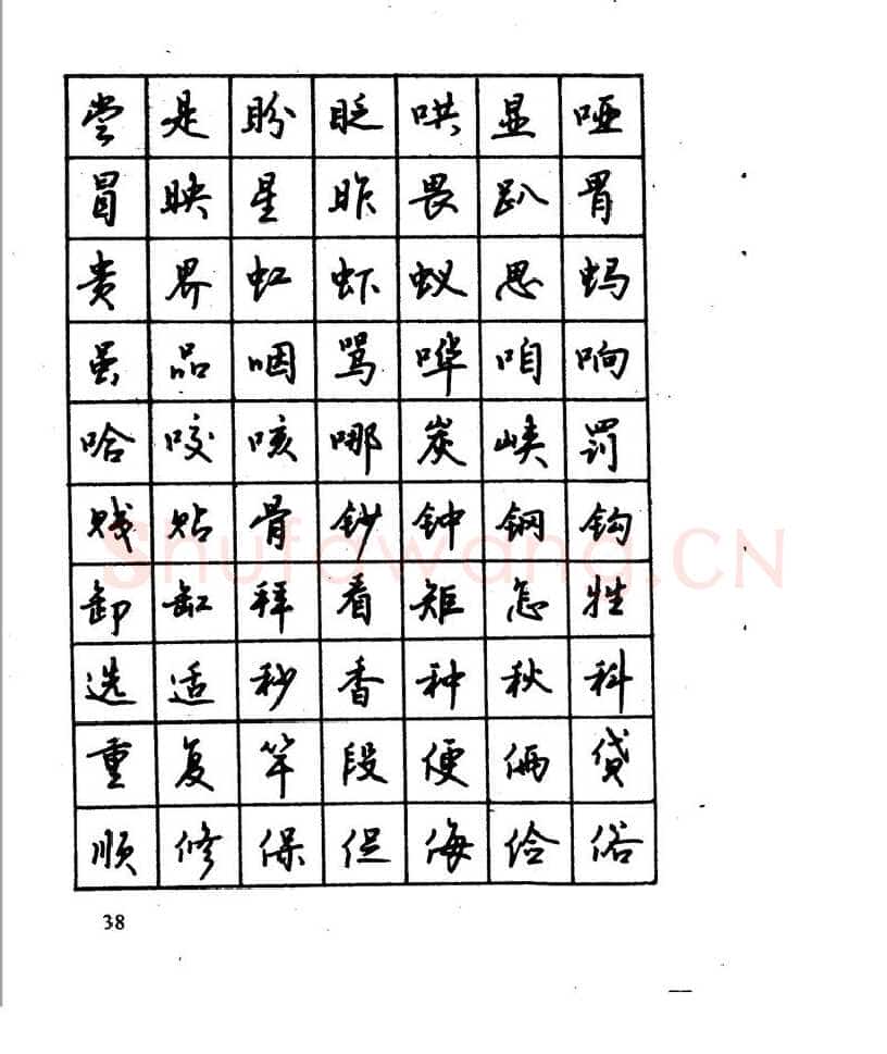 沈鸿根硬笔行书字帖,摘自沈鸿根 江鸟钢笔行书字帖