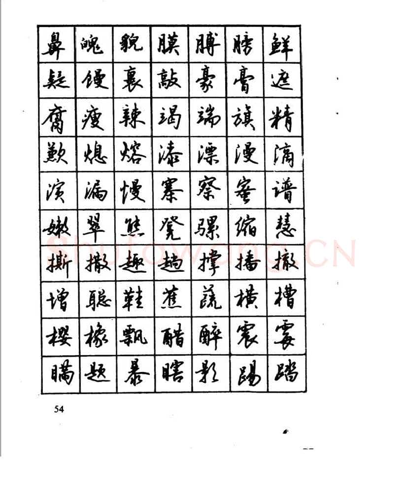沈鸿根硬笔行书字帖,摘自沈鸿根 江鸟钢笔行书字帖