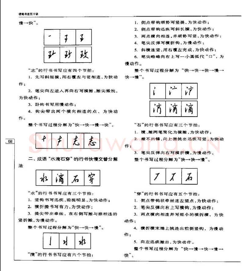 钱沛云硬笔楷书字帖,摘自钱沛云 硬笔书法五十讲 字帖