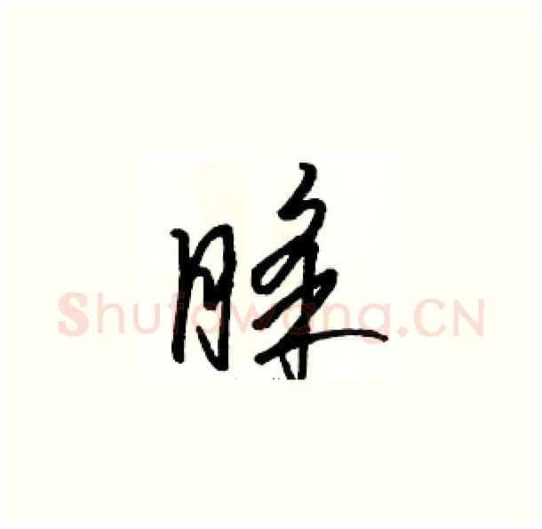 睬硬笔草书写法,摘自骆恒光硬笔书法字帖