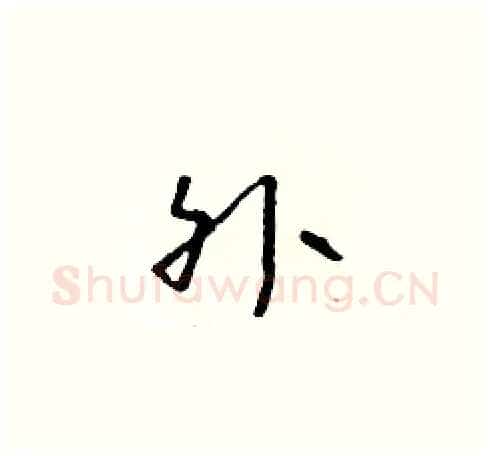 外硬笔草书写法,摘自朱寿友硬笔书法字帖