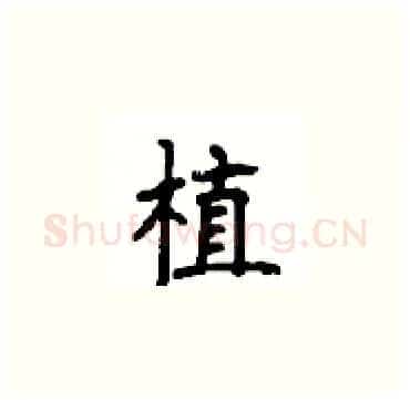 植硬笔楷书写法,摘自顾仲安硬笔书法字帖