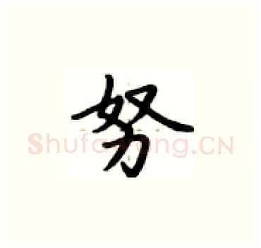 努硬笔楷书写法,摘自卢中南硬笔书法字帖