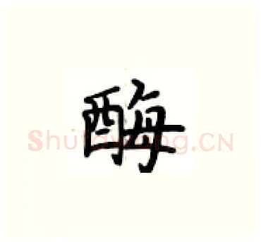 酶硬笔楷书写法,摘自卢中南硬笔书法字帖