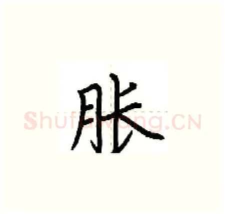 胀硬笔楷书写法,摘自荆霄鹏硬笔书法字帖