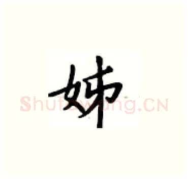 姊硬笔楷书写法,摘自卢中南硬笔书法字帖