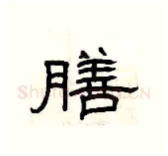 膳硬笔隶书写法,摘自曾庆福硬笔书法字帖