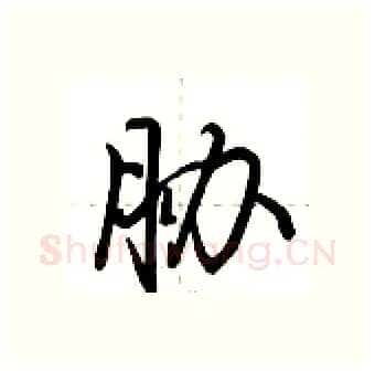 胁硬笔行书写法,摘自荆霄鹏硬笔书法字帖