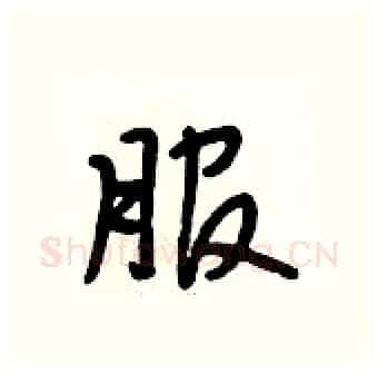 服硬笔行书写法,摘自段相林硬笔书法字帖
