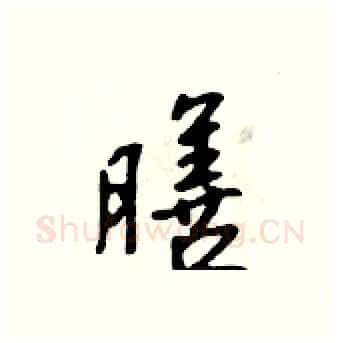 膳硬笔行书写法,摘自吴身元硬笔书法字帖