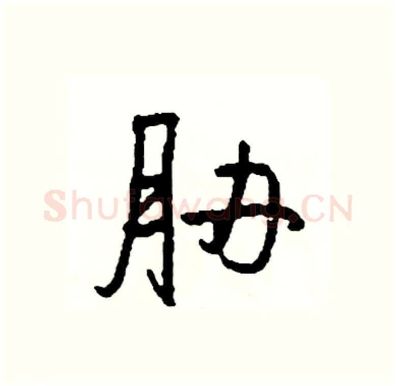 胁硬笔行书写法,摘自司惠国硬笔书法字帖