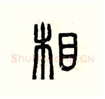 相硬笔篆书写法,摘自曾庆福硬笔书法字帖